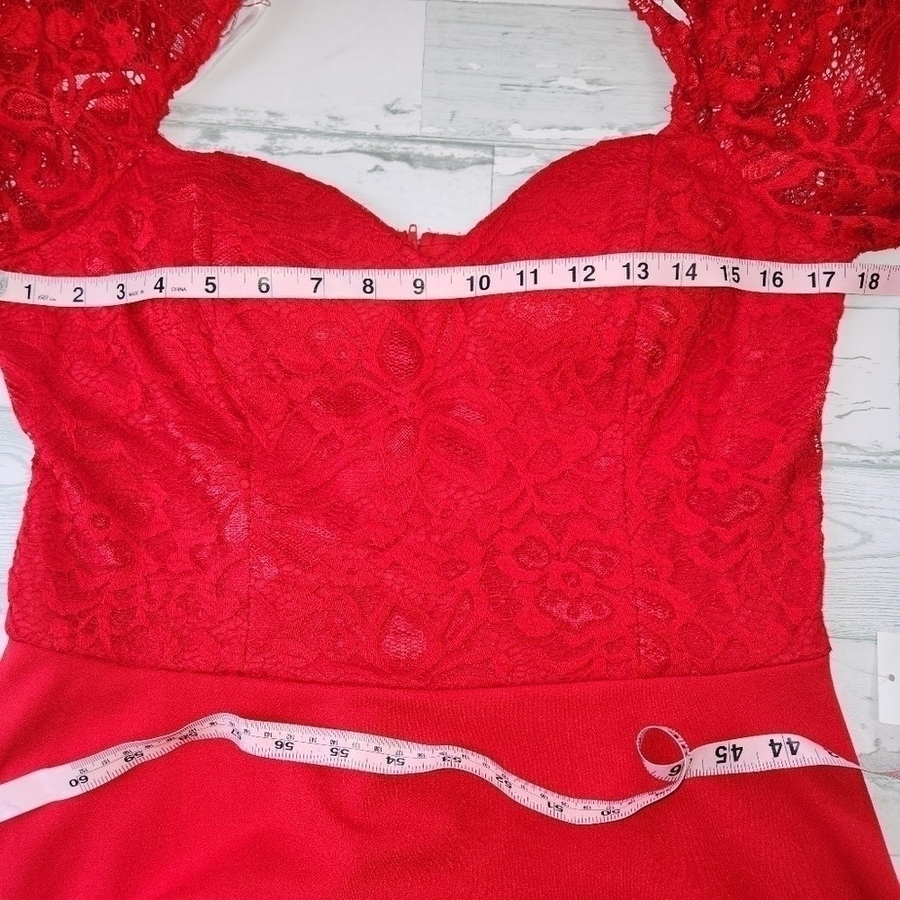 B. Darlin NWT Fit & Flare Lace Dress Size 15/16 Juniors Red - Picture 9 of 11